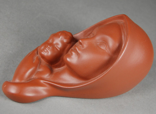Gmundner Keramik, Wandmaske Madonna mit Kind
